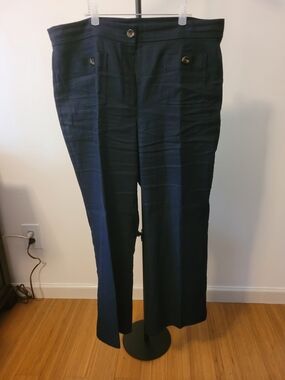 Ann Taylor Petite Wide Leg Linen Trouser